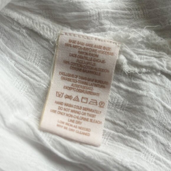 Free People White Button Up Blouse with See Through Lace Back, S - Picture 8 of 8